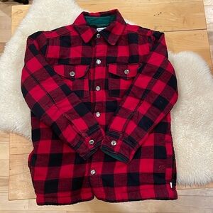 Tommy Bahama Red Buffalo Plaid Sherpa Lined Jacket